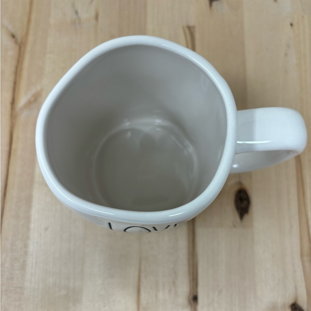Rae Dunn LOVE YOU A LATTE Mug Ceramic Double Sided Black Lettering New - Picture 3 of 4